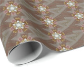 Elegant Antiek Roze Zilver Goud Witte Bloem Cadeaupapier (Rol Hoek)