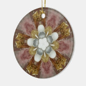 Elegant Antiek Roze Zilver Goud Witte Bloem Keramisch Ornament (Links)