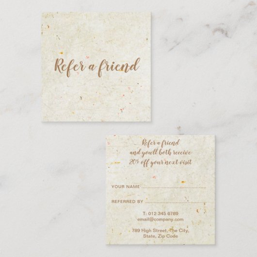 Elegant Antiek Rustisch script Aanbevelingskaartje (Voorkant / Achterkant)