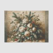 Elegant Antiek Scripted Winter Bloemen Decoupage Tissuepapier (Voorkant)
