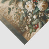Elegant Antiek Scripted Winter Bloemen Decoupage Tissuepapier (Detail)