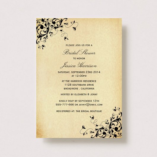 Elegant Antiek Swirls Vrijgezellenfeest Kaart