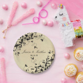 Elegant Antiek Swirls Wedding Papieren Bordje (Feest)