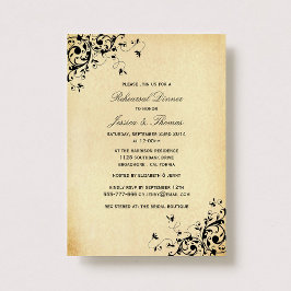 Elegant Antiek Swirls Wedding Rehearsal Dinner Kaart