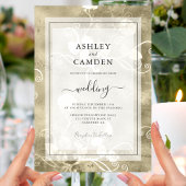 Elegant Antiek verguld bruiloft Kaart