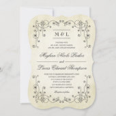 Elegant  Antiek versleten papier look bruiloft Kaart (Voorkant)