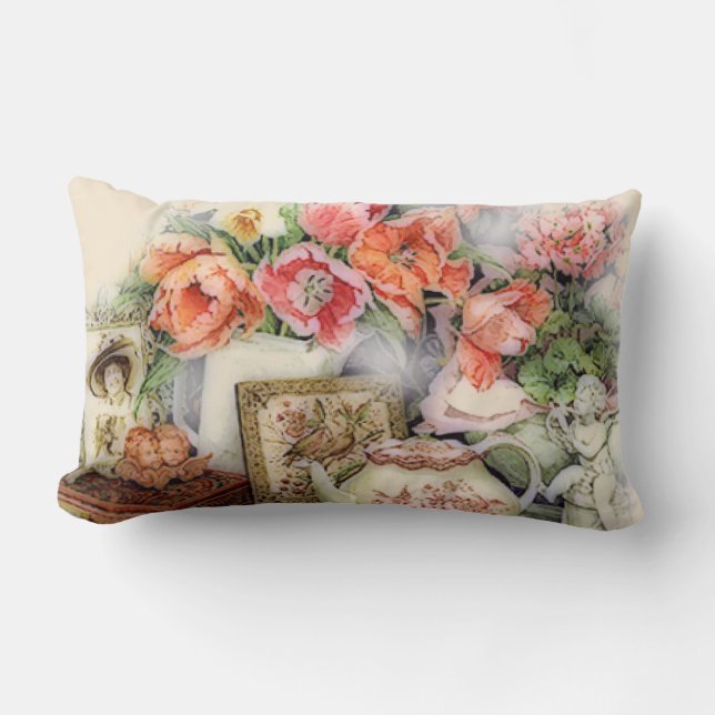 Elegant  Antiek Victoriaans Tea Room Decor Kussen (Voorkant)