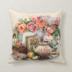 Elegant Antiek Victoriaans Tea Room Decor Kussen