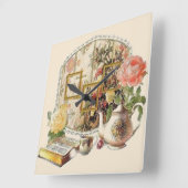 Elegant  Antiek Victoriaans Tea Room Vierkante Klok (Hoek)