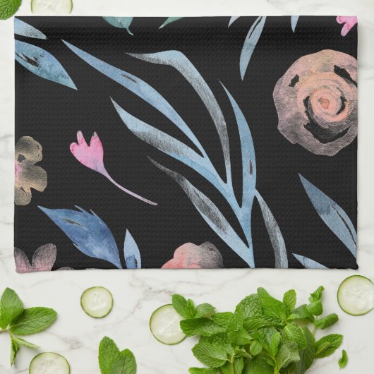 Elegant  Antiek Waterverf Flowers Throw P Theedoek (Gevouwen)