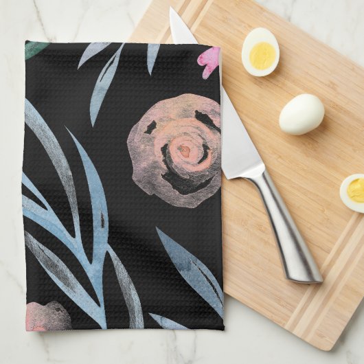 Elegant  Antiek Waterverf Flowers Throw P Theedoek (Quarter Fold)