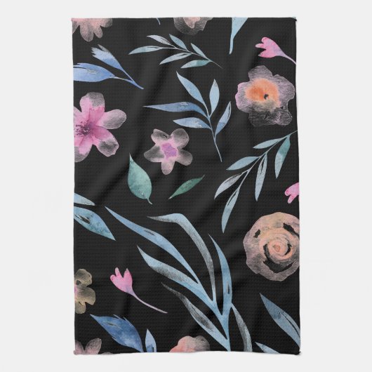 Elegant  Antiek Waterverf Flowers Throw P Theedoek (Verticaal)