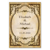 Elegant  Antiek  Wedding Table Number Kaart (Achterkant)