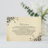 Elegant Antiek wervelt bruiloft detail Informatiekaartje (Staand voorkant)