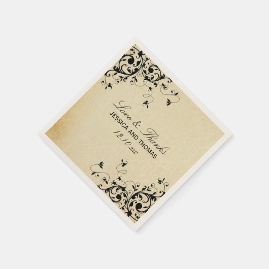 Elegant Antiek wervelt bruiloft servetten (Hoek)