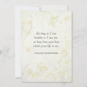 Elegant Antiek White Vintage Wedding Kaart (Achterkant)