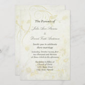 Elegant Antiek White Vintage Wedding Kaart (Voorkant / Achterkant)