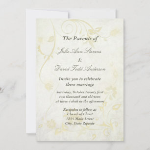 Elegant Antiek White Vintage Wedding Kaart