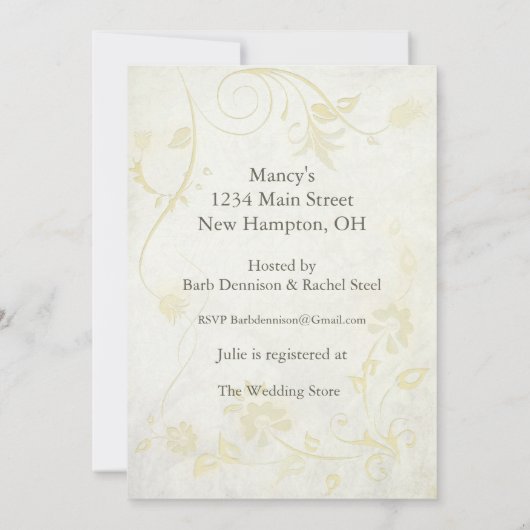 Elegant Antiek Wit Vrijgezellenfeest Kaart (Achterkant)