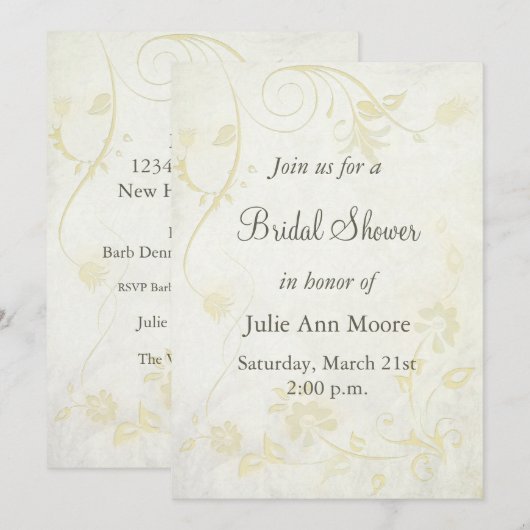 Elegant Antiek Wit Vrijgezellenfeest Kaart (Voorkant / Achterkant)