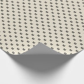 Elegant antiek wit zwart monogram patroon cadeaupapier (Hoek)