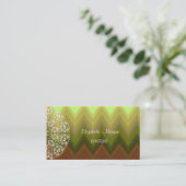 Elegant Antiek, Zigzag, Chevron, Kant Visitekaartje (Staand voorkant)
