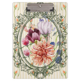 Elegant antique frame watercolor floral cute klembord