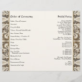 Elegant antiqued Gold Baroque, huwelijksprogramma (Achterkant)