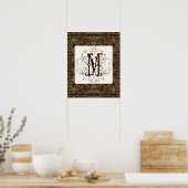 Elegant antiqued Gold Baroque Monogramed Wall Art Poster (Keuken)