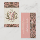 Elegant Antiqued Gold Baroque Monogramkards Visitekaartje (Voorkant / Achterkant)