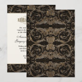 Elegant antiqued Gold Baroque repesal Dinner Kaart (Voorkant / Achterkant)