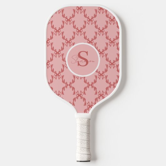 Elegant Antler Monogram Pickleball Paddle (Voorkant)