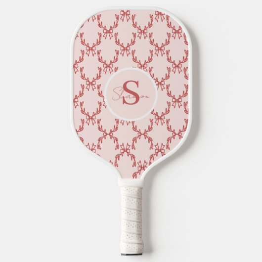 Elegant Antler Monogram Pickleball Paddle (Voorkant)