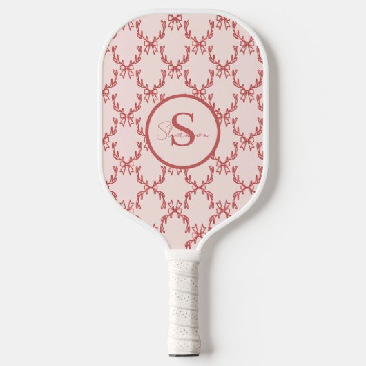 Elegant Antler Monogram Pickleball Paddle (Voorkant)