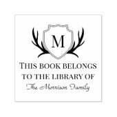 Elegant Antler Shield Monogram Book behoort tot Zelfinktende Stempel (Design)