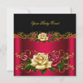 Elegant any Event Party Gold Pinky Red Cream Rozen Kaart (Voorkant)