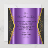 Elegant any Event Party Paars Gold Butterfly Kaart (Achterkant)