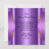 Elegant any Event Party Paars Gold Butterfly Kaart (Achterkant)