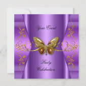 Elegant any Event Party Paars Gold Butterfly Kaart (Voorkant)