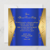 Elegant any Event Party Royal Blue Gold Butterfly Kaart (Achterkant)