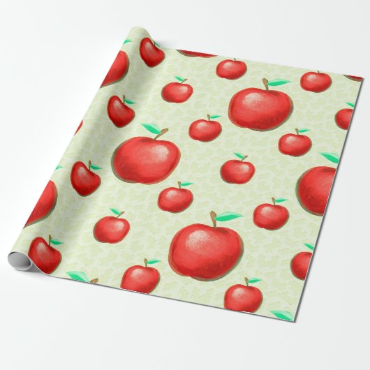Elegant Apples Pattern Honeycomb Achtergrond | Cadeaupapier (Uitgerold)