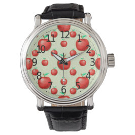 Elegant Apples Pattern Honeycomb Achtergrond | Horloge
