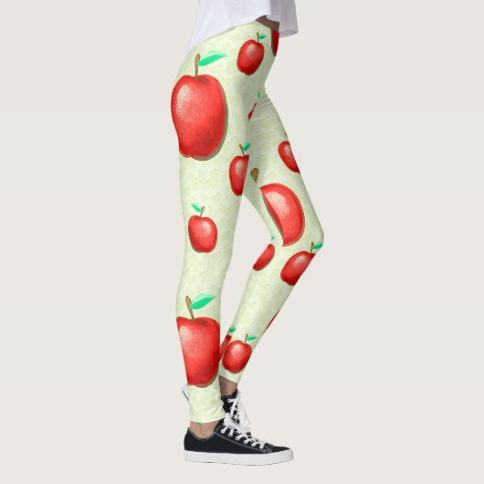 Elegant Apples Pattern Honeycomb Achtergrond | Leggings (Rechts)
