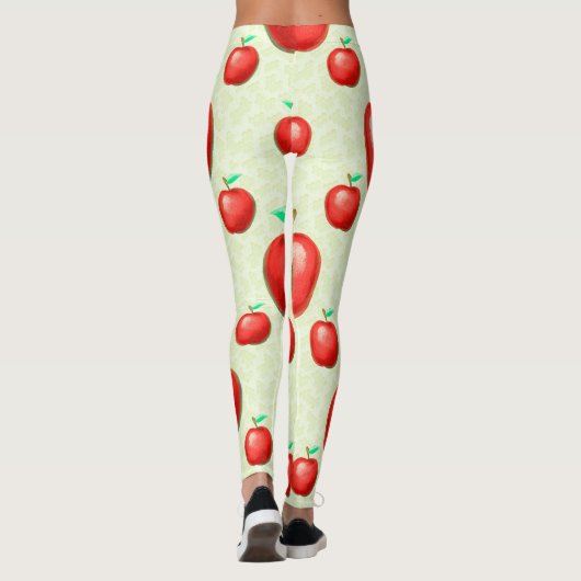 Elegant Apples Pattern Honeycomb Achtergrond | Leggings (Achterkant)