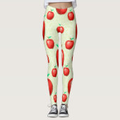 Elegant Apples Pattern Honeycomb Achtergrond | Leggings (Voorkant)