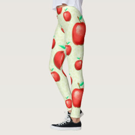 Elegant Apples Pattern Honeycomb Achtergrond | Leggings