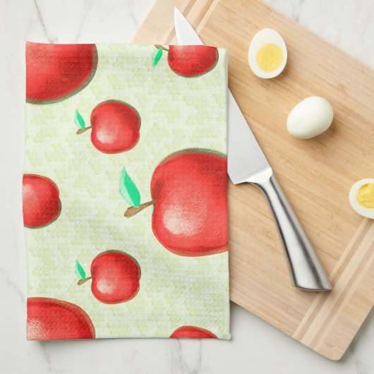 Elegant Apples Pattern Honeycomb Achtergrond | Theedoek (Quarter Fold)