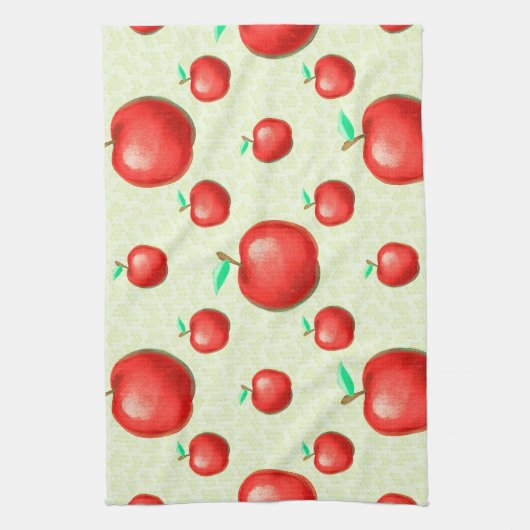 Elegant Apples Pattern Honeycomb Achtergrond | Theedoek (Verticaal)