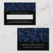 Elegant Appointment Blue Stars Confetti Afsprakenkaartje (Voorkant / Achterkant)