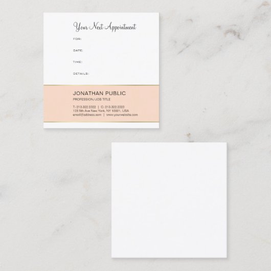 Elegant Appointment Herinneringen Modern Design Tr Afsprakenkaartje (Voorkant / Achterkant)